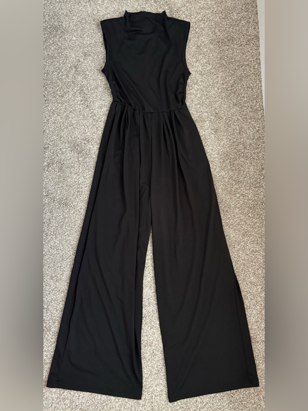 Black Mockneck Sleeveless Jumpsuit